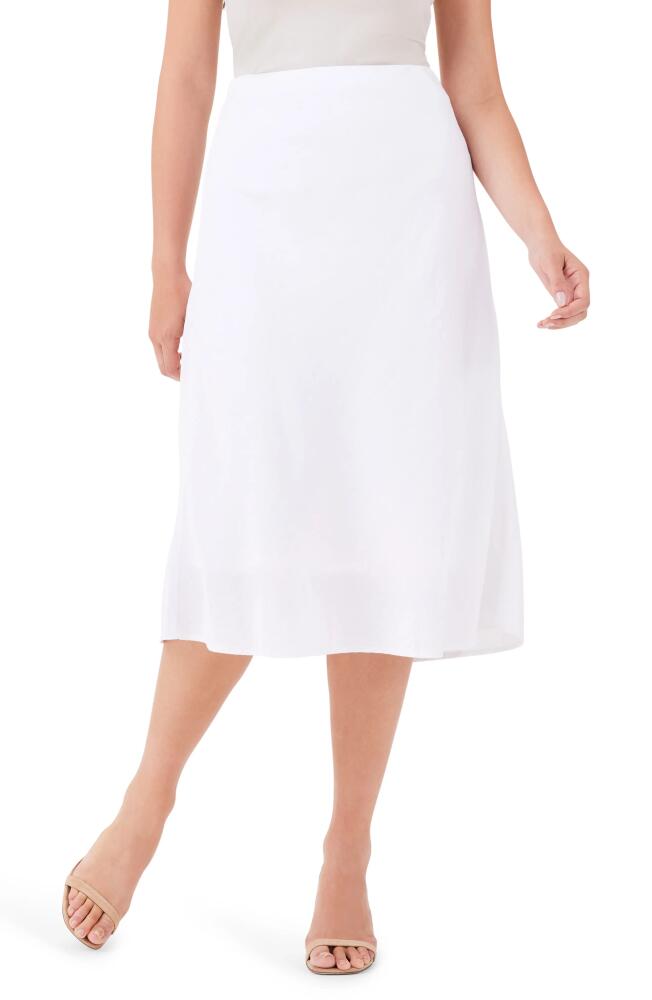 NIC+ZOE Rumba Organic Linen Blend A-Line Skirt in Paper White Cover