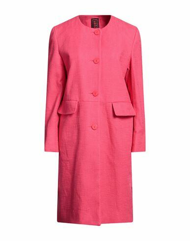 Stefanel Woman Coat Fuchsia Cotton Cover