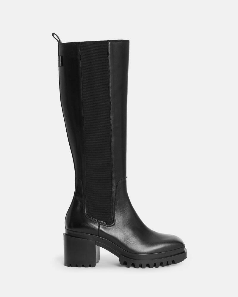 AllSaints Natalia Knee High Leather Boots Cover