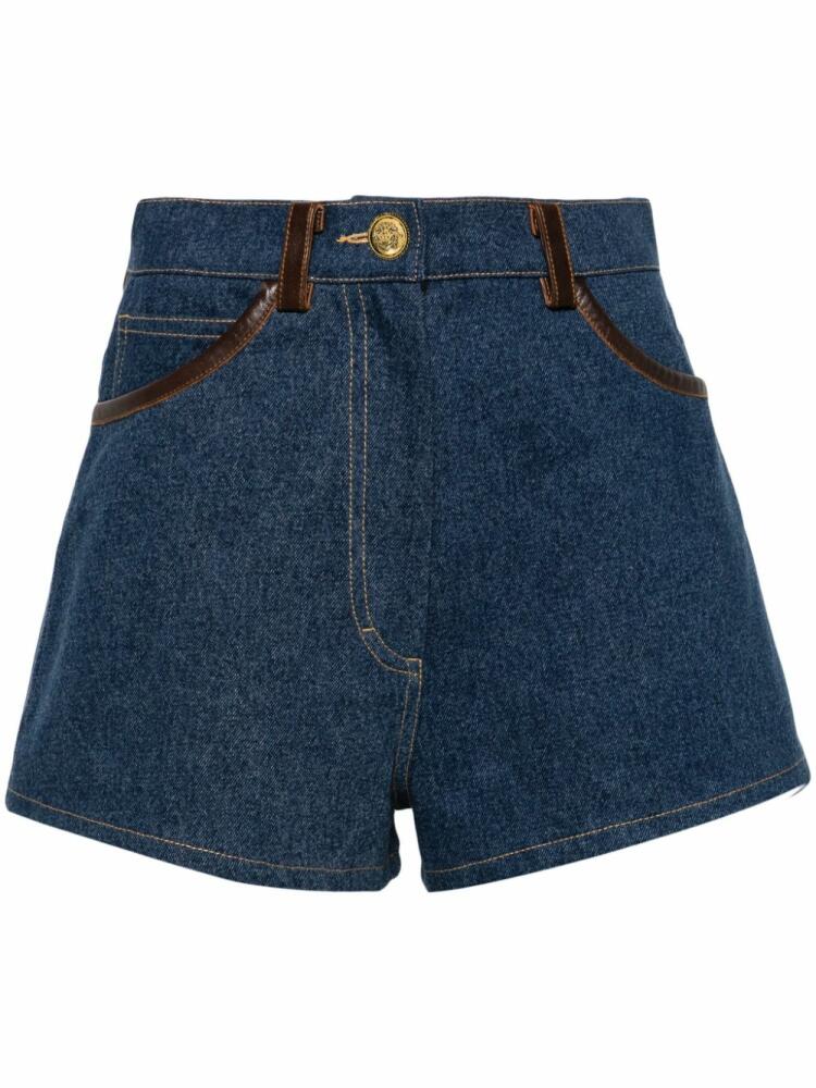 SANDRO high-rise denim shorts - Blue Cover