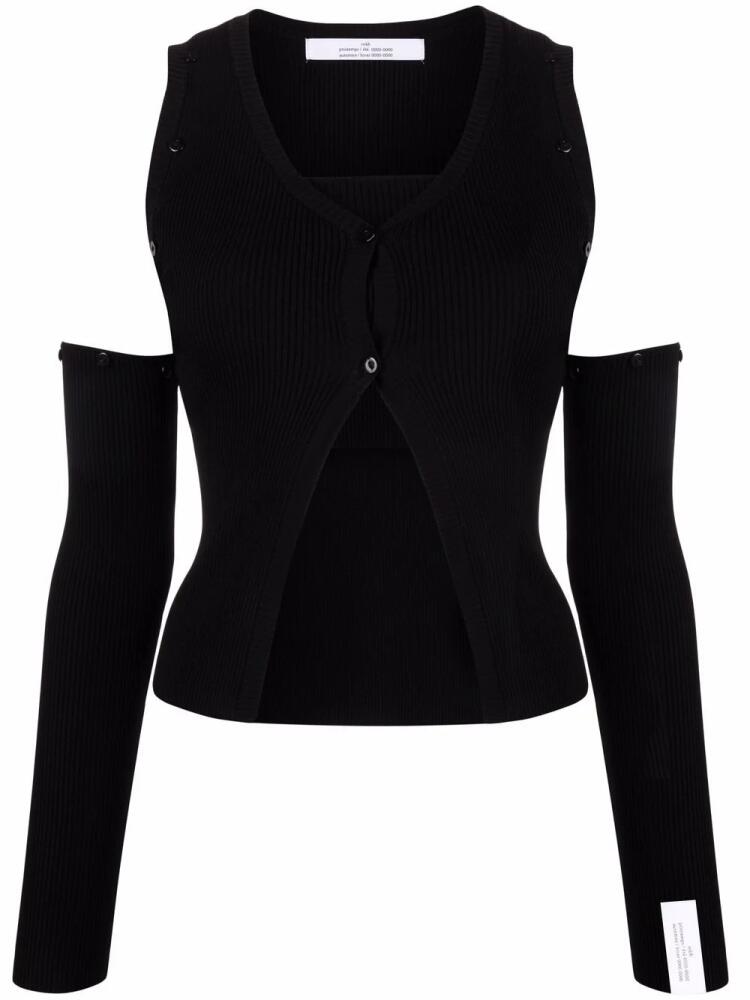 Rokh cut-out knitted cardigan - Black Cover