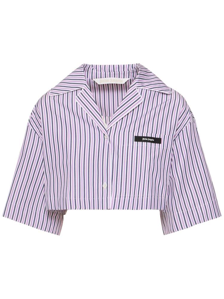 PALM ANGELS Striped Cotton Shirt Cover