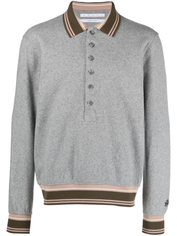 RANRA Ferming mélange-effect knitted polo shirt - Grey Cover