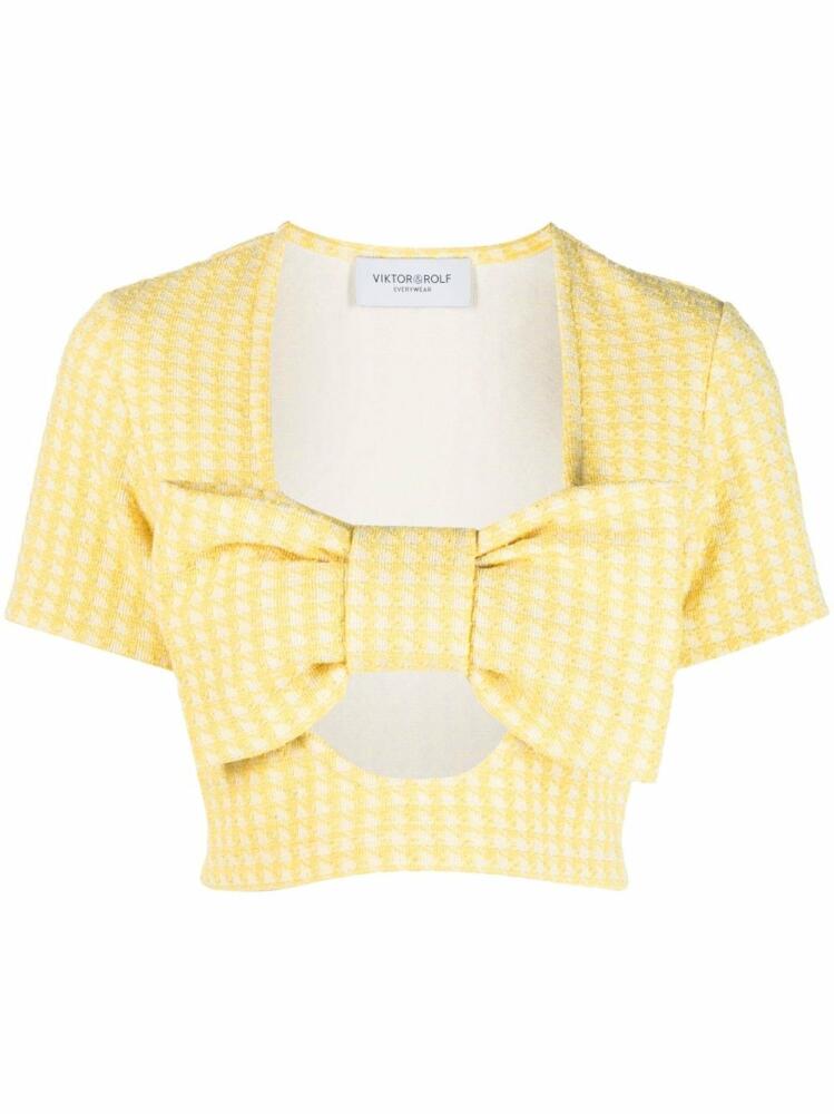 Viktor & Rolf Bandeau Bow cotton crop top - Yellow Cover