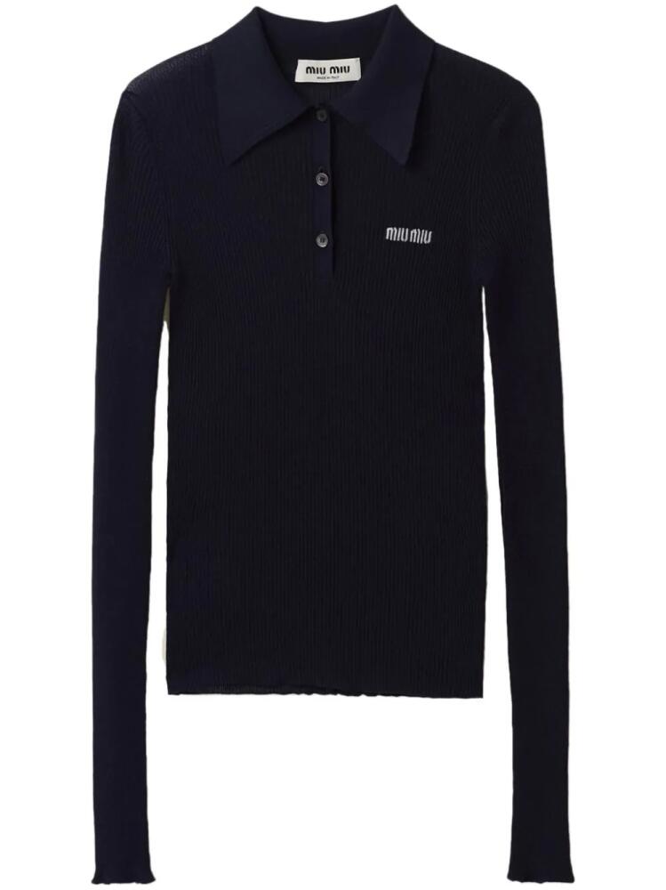 Miu Miu cashmere polo shirt - Blue Cover