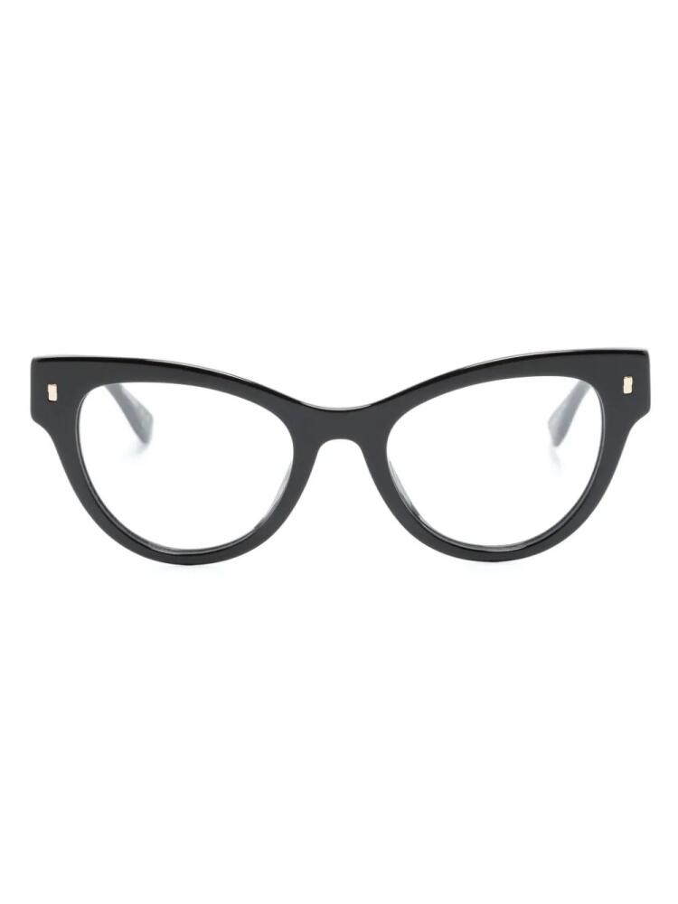 DSQUARED2 EYEWEAR logo-embossed cat-eye glasses - Black Cover