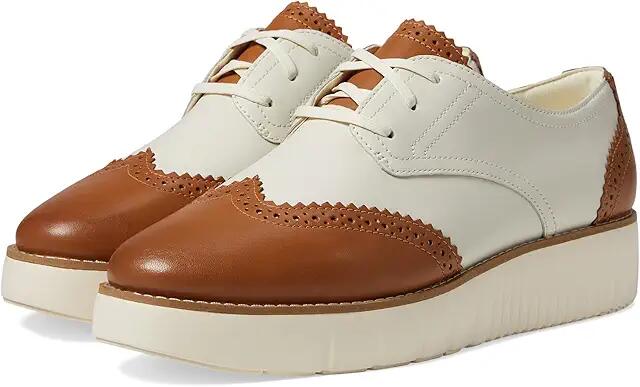 Cole Haan Grand City Platform Oxford (Dark Caramel/Ivory) Women's Flat Shoes Cover