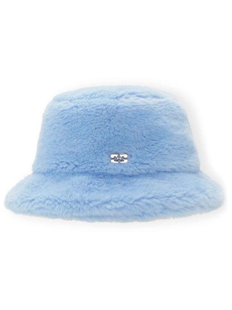 GANNI logo-plaque bucket hat - Blue Cover