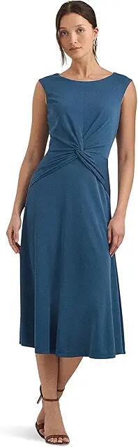 Lauren Ralph Lauren Twist-Front Jersey Dress (Indigo Dusk) Women's Dress Cover