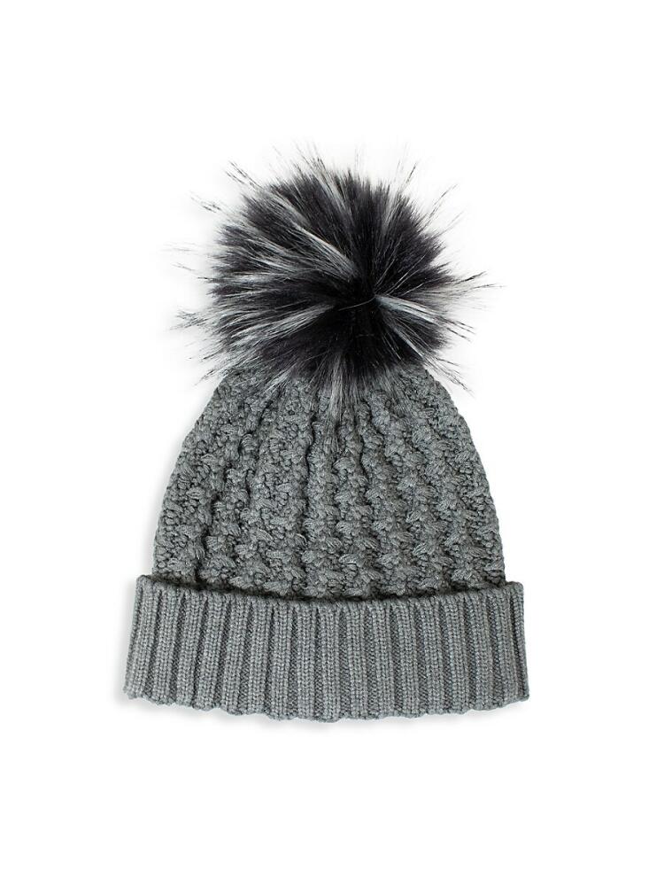 MARCUS ADLER Women's The Isla Faux Fur Pom-Pom Beanie - Charcoal Cover