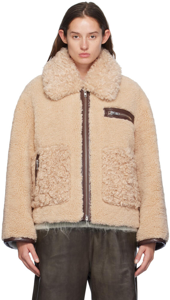 Stand Studio Beige Joann Faux-Shearling Jacket Cover