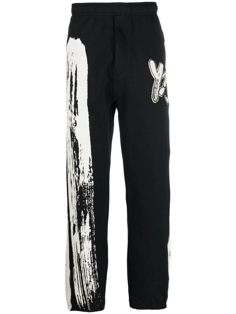 Y-3 logo-print track pants - Black Cover