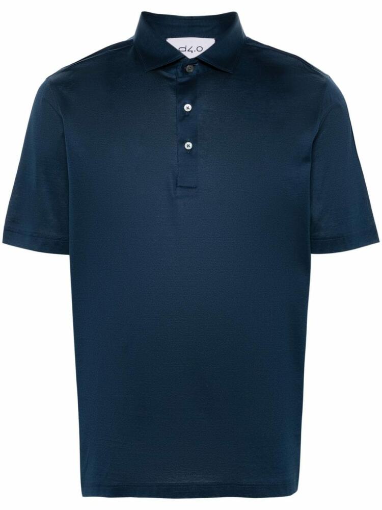 D4.0 short-sleeve cotton polo shirt - Blue Cover