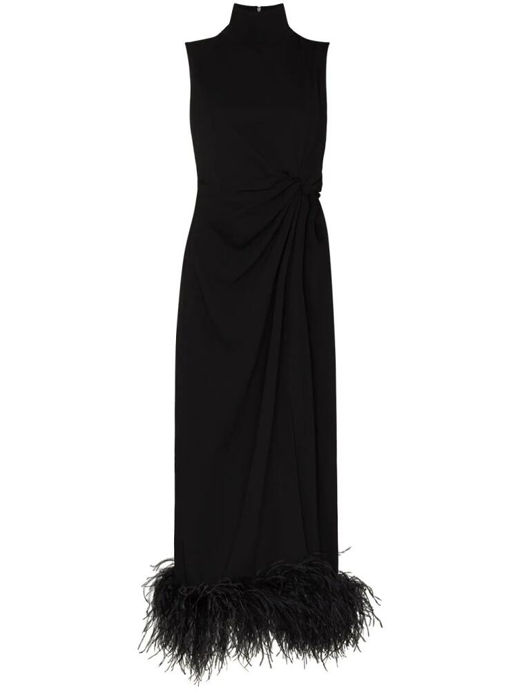 16Arlington Maika feather-embellished sleeveless gown - Black Cover