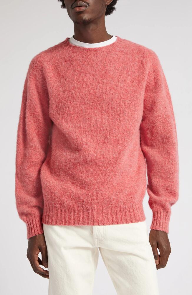 Drake's Brushed Wool Crewneck Sweater in Rosebud Cover