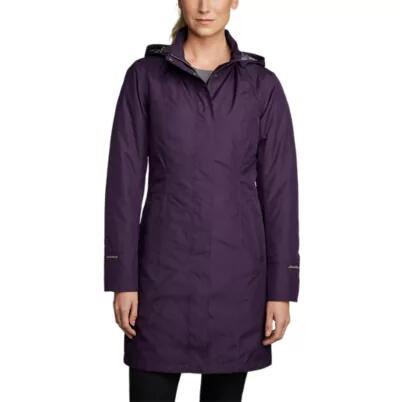 Eddie Bauer Women's Girl On The Go Insulated Trench Coat Cover