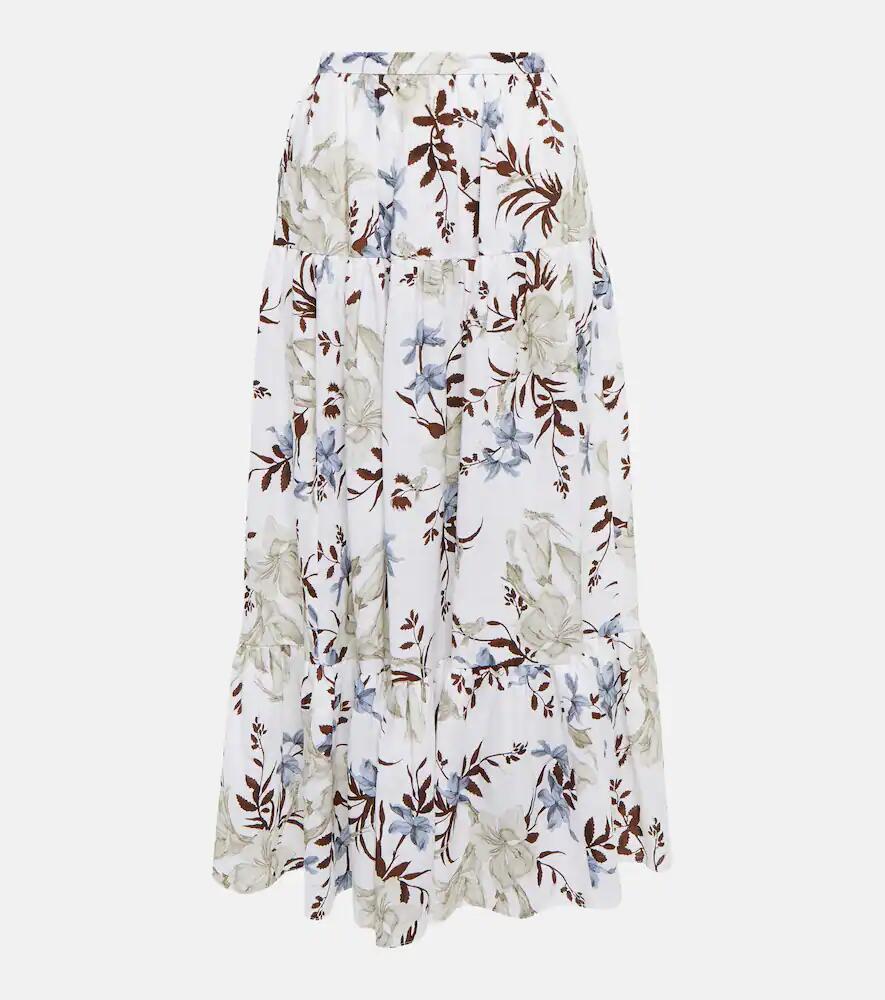 Erdem Olympia printed linen midi skirt Cover