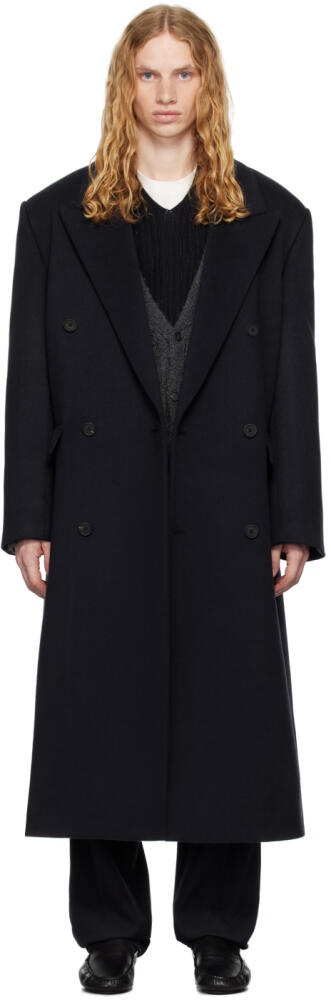 The Row Navy Velasco Coat Cover