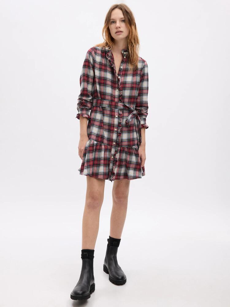 Gap Plaid Tiered Mini Dress Cover