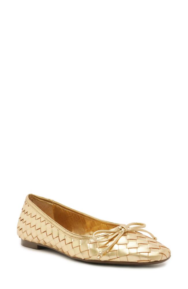 Schutz Arissa Woven Ballet Flat in Ouro Claro Orch Cover