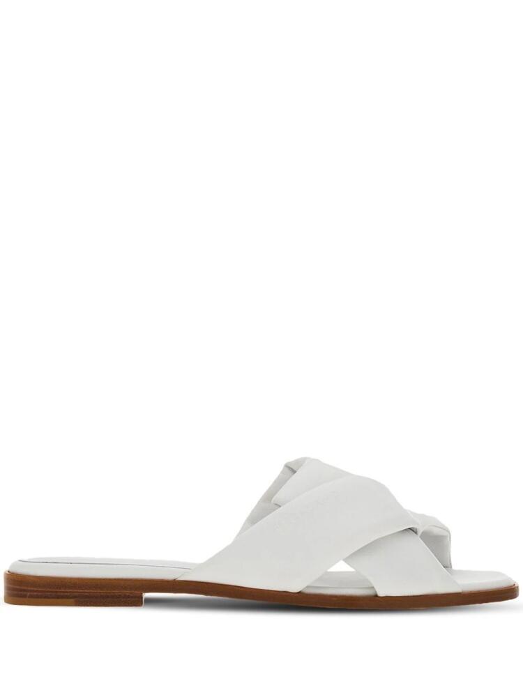 Ferragamo knot-detail leather slides - White Cover