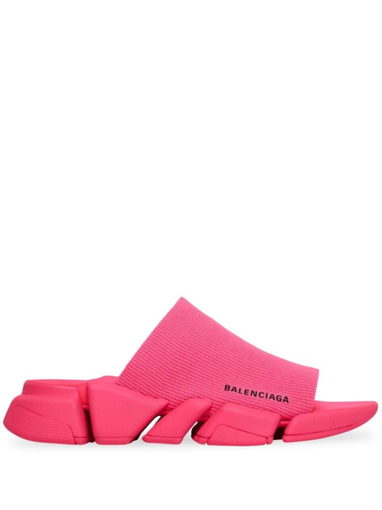 Balenciaga Speed 2.0 logo-print slides - Pink Cover