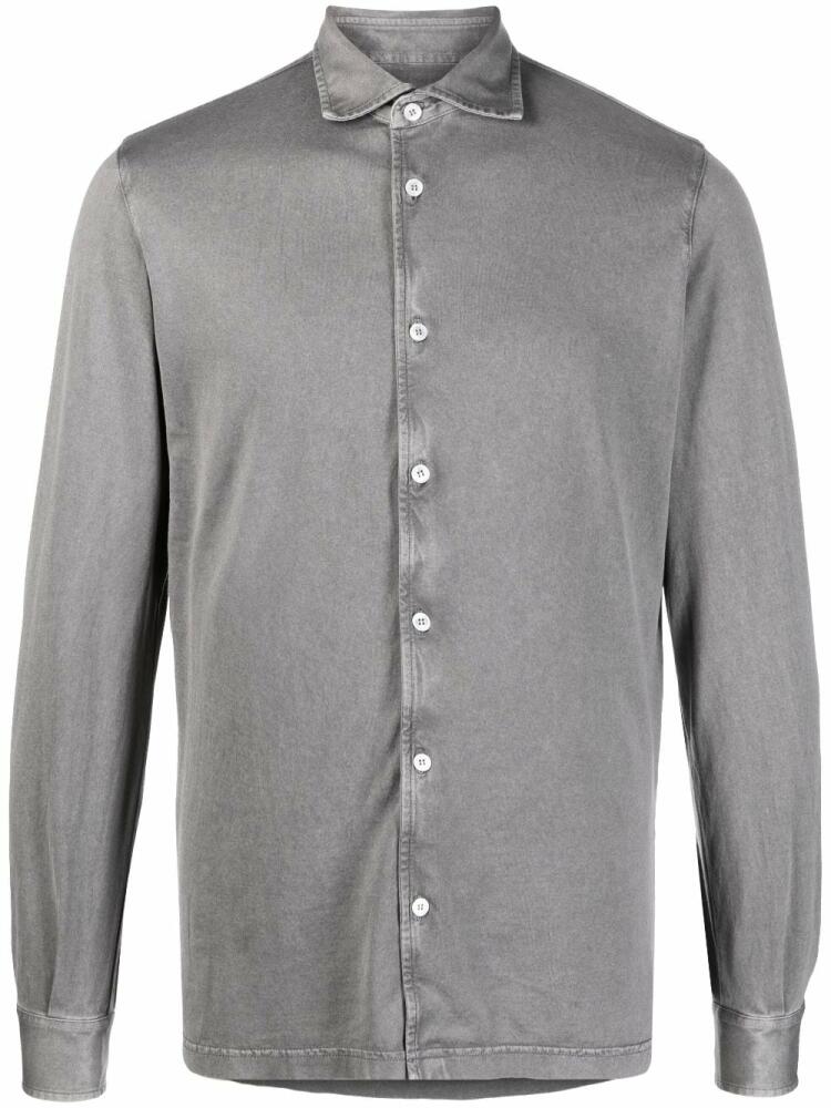 Fedeli long-sleeved cotton shirt - Grey Cover