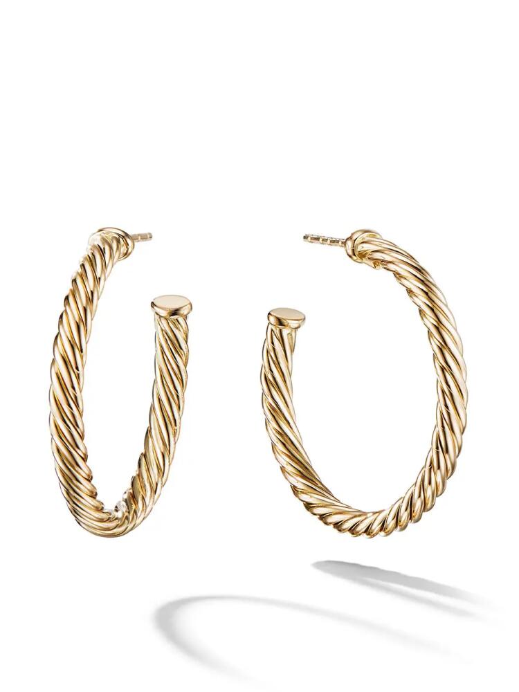 David Yurman 18kt yellow gold Cablespira hoop earrings Cover