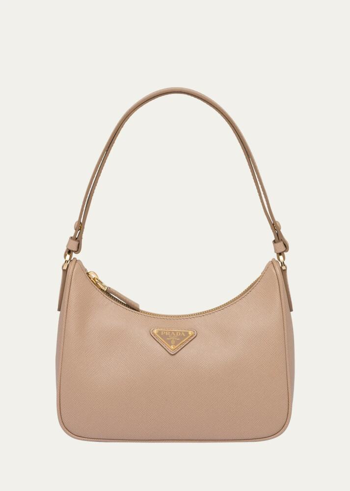 Prada Mini Saffiano Leather Shoulder Bag with Adjustable Strap Cover