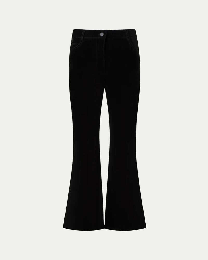 Akris punto Cali Flared Velvet Cropped Pants Cover