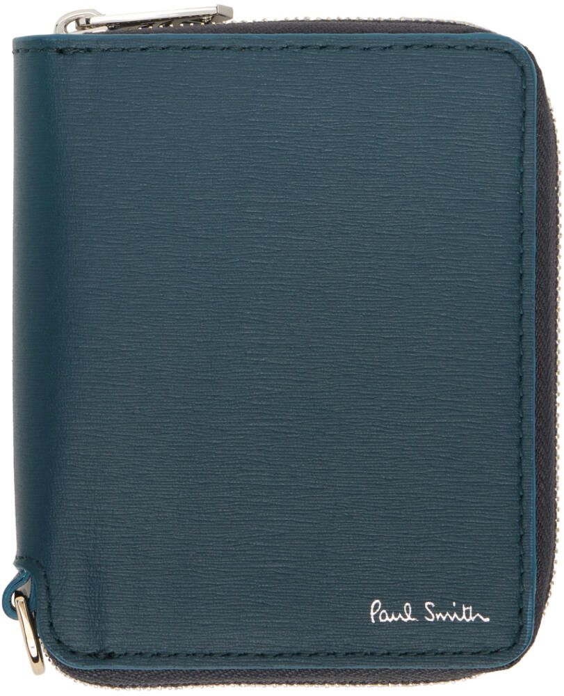 Paul Smith Navy Zip Leather Wallet Cover