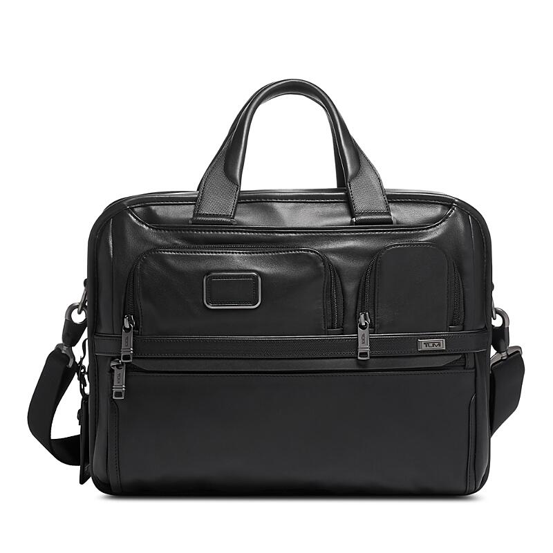 Tumi Alpha 3 Leather Expandable Organizer Laptop Brief Cover