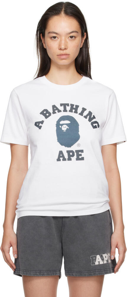 BAPE White Denim College T-shirt Cover