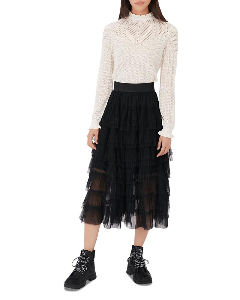 Maje Josepha Tiered Tulle Skirt Cover