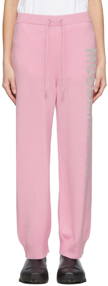 Moschino Pink Wide-Leg Logo Jogger Lounge Pants Cover