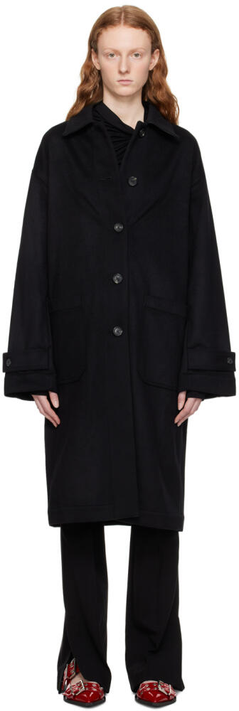 Helmut Lang Black Eyelet Coat Cover