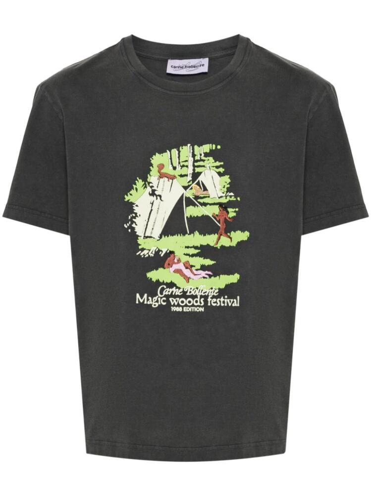 CARNE BOLLENTE Magic Woods Festival cotton T-shirt - Black Cover