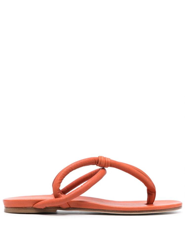 Del Carlo thong-strap leather slides - Orange Cover