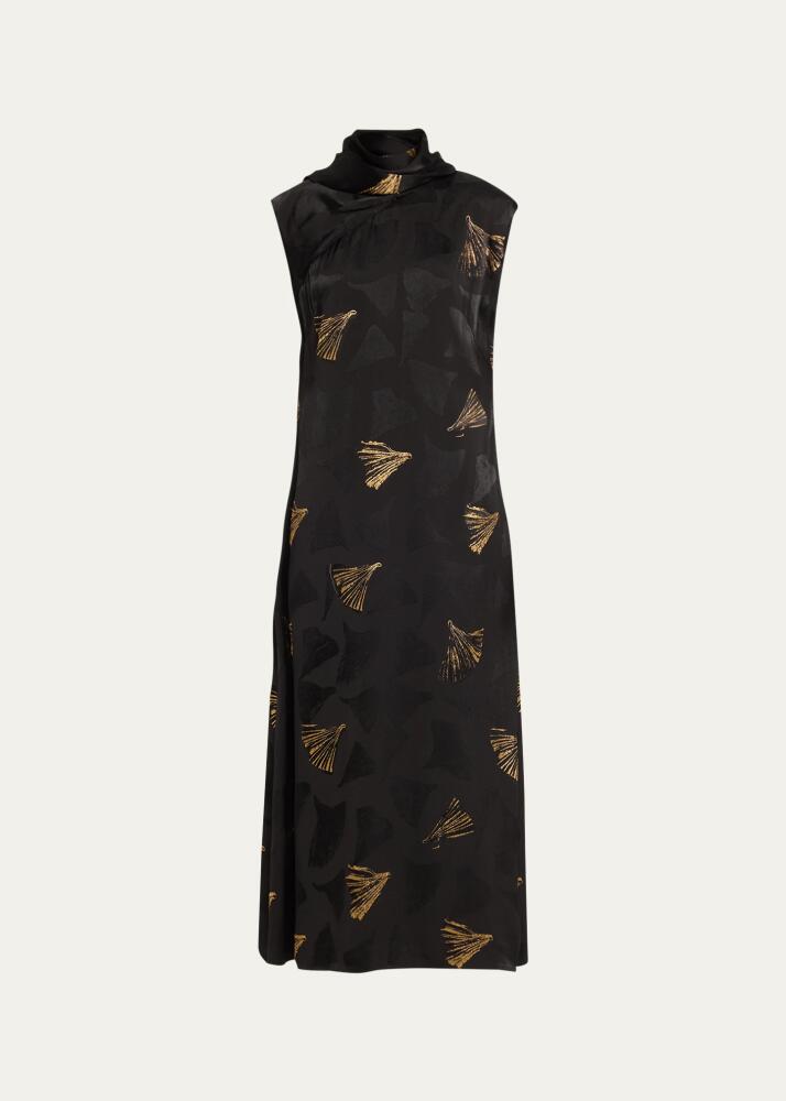 Lafayette 148 New York Printed Scarf-Neck Dress Cover