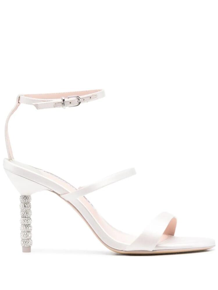 Sophia Webster 85mm satin-finish sandals - White Cover