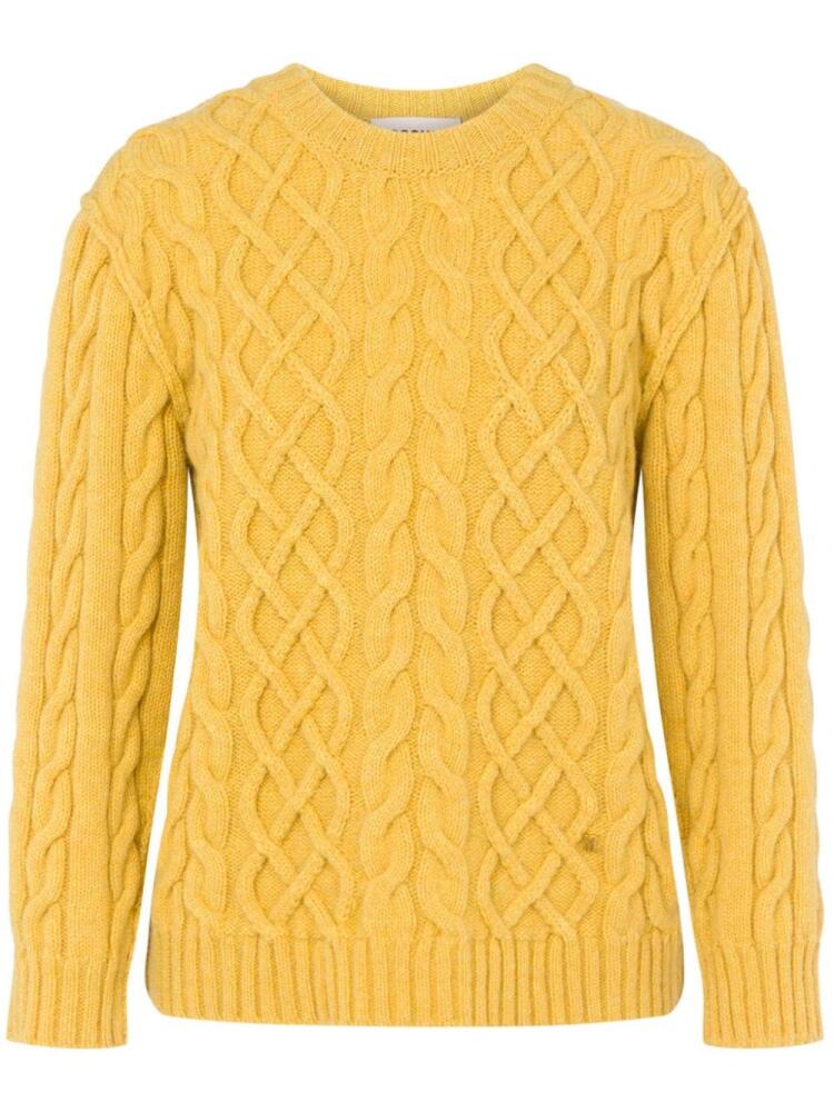 Moschino cable knit virgin wool jumper - Yellow Cover