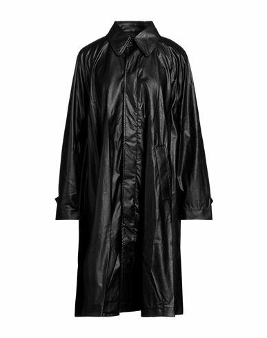 Mm6 Maison Margiela Woman Overcoat & Trench Coat Black Viscose, Polyurethane coated Cover