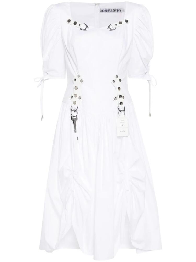 Chopova Lowena Crest poplin midi dress - White Cover