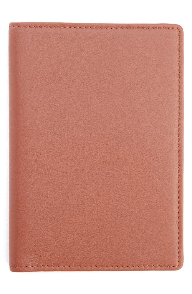 ROYCE New York Personalized Leather Vaccine Card Holder in Tan - Deboss Cover