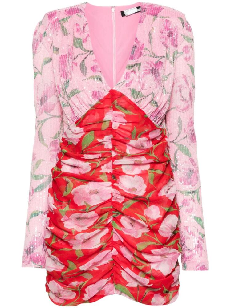 ROTATE BIRGER CHRISTENSEN floral-print sequined mini dress - Pink Cover