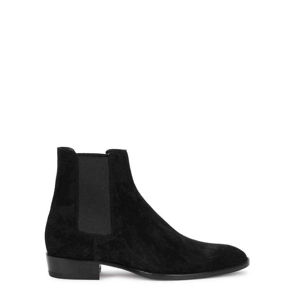 Saint Laurent Wyatt 30 Suede Chelsea Boots - Black Cover