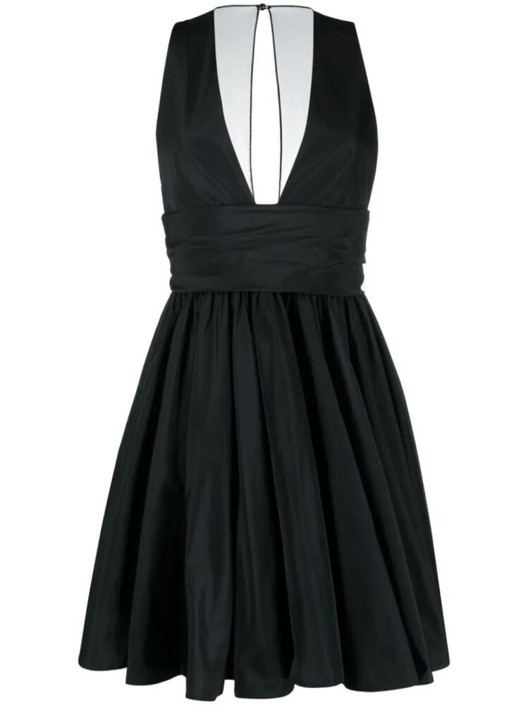 PINKO V-neck pleated dress - Black Cover