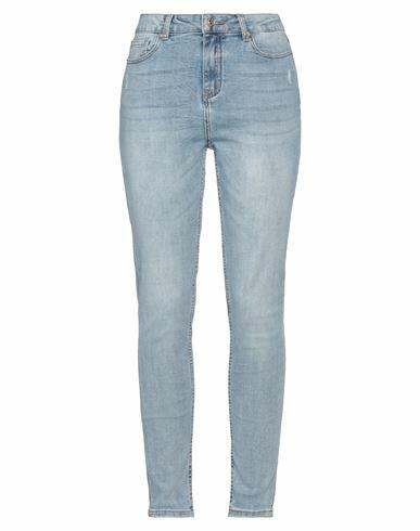 Take-two Woman Jeans Blue Cotton, Polyester, Viscose, Elastane Cover