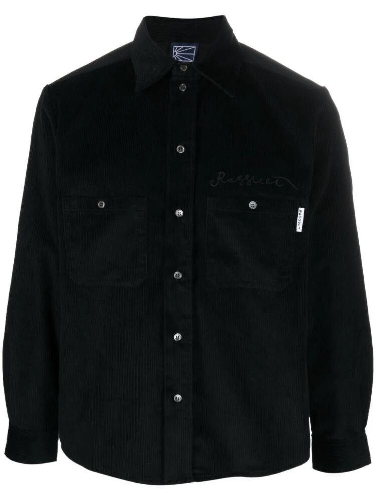 RASSVET logo-embroidered corduroy cotton shirt - Black Cover