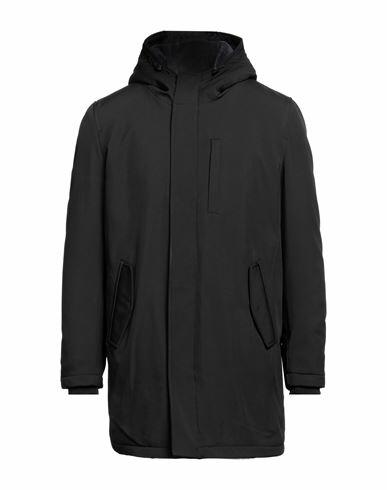 Iesse Man Coat Black Polyester, Elastane Cover